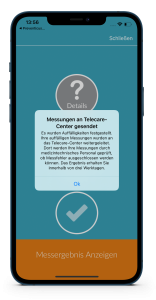 Übertragung auffälliger Messungen zum Telecare-Center