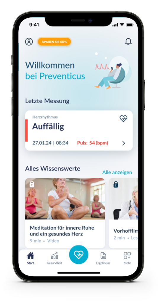 Startseite der App Heartbeats